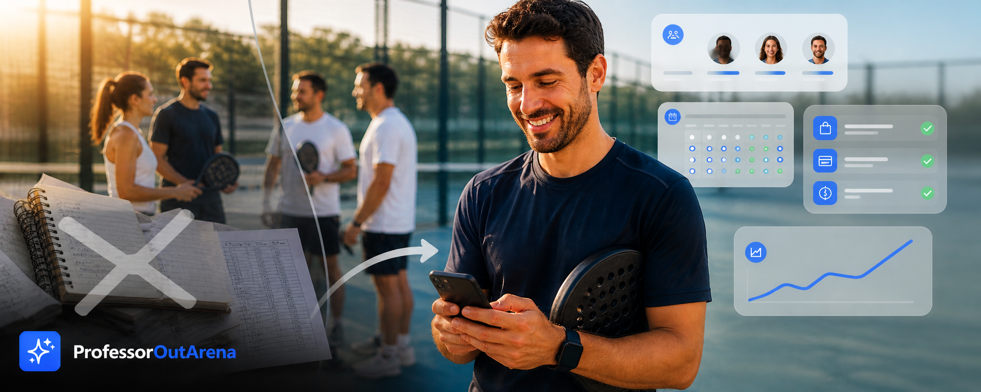 Como organizar alunos de padel sem usar planilha